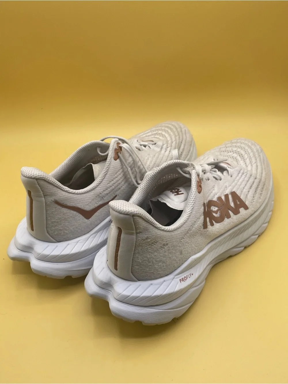 HOKA Women's Mach 5 in the White/Copper